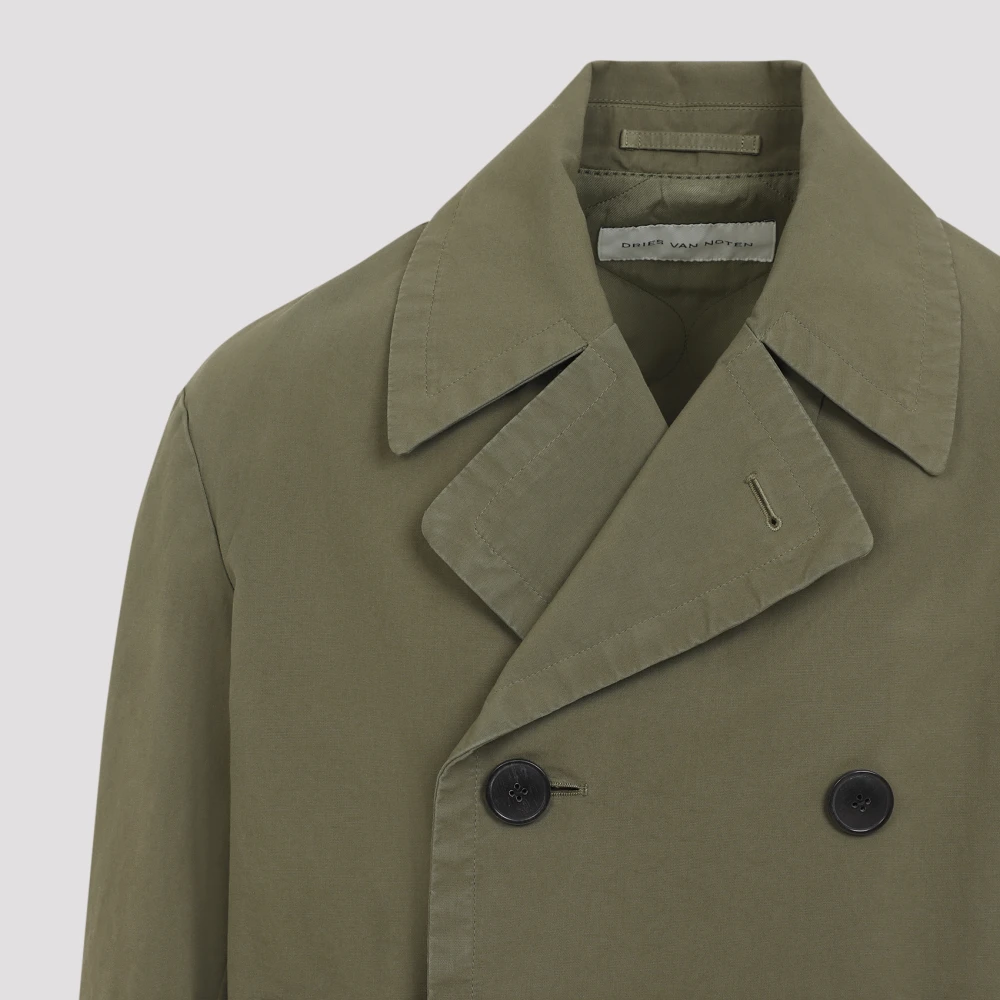Dries Van Noten Khaki Korte Jas Razel Model Green Heren
