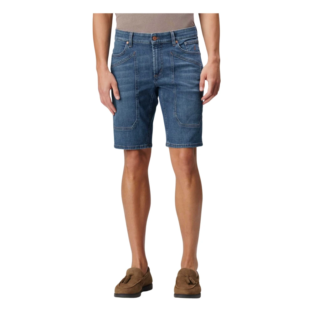 Jeckerson Men's Blue Denim Shorts, W30, Jayden - Bermuda With Padded Comfort Denim In Dark