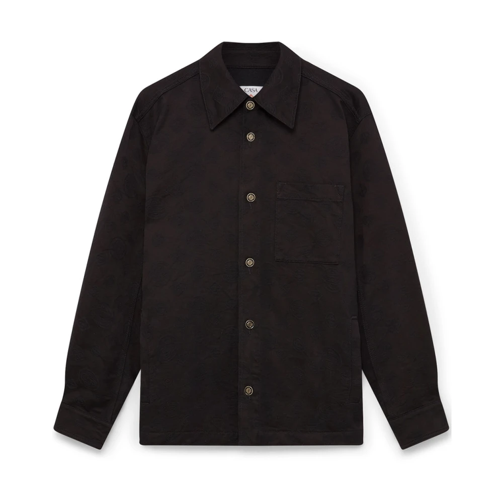 Casablanca Men's Black Denim Monogram Overshirt - Casual Shirts - M - Shirts
