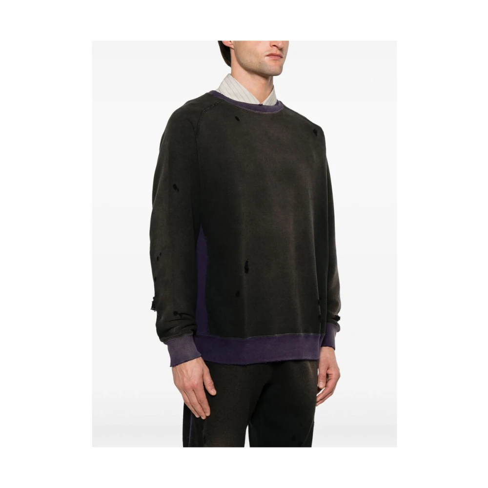 Needles Kleur-Blok Crew Neck Sweater Black Heren
