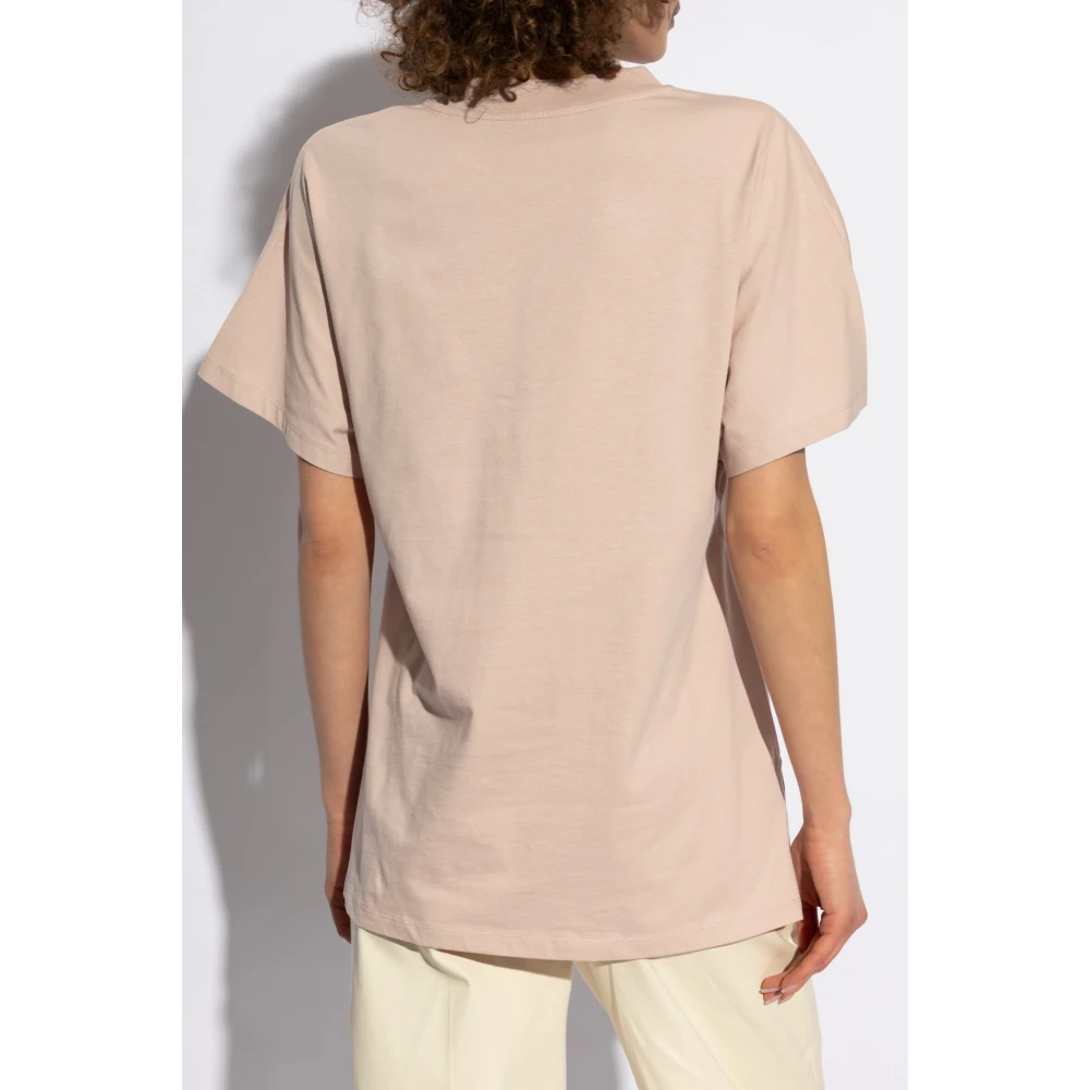 Moncler T-shirt met geborduurd logo Pink Dames
