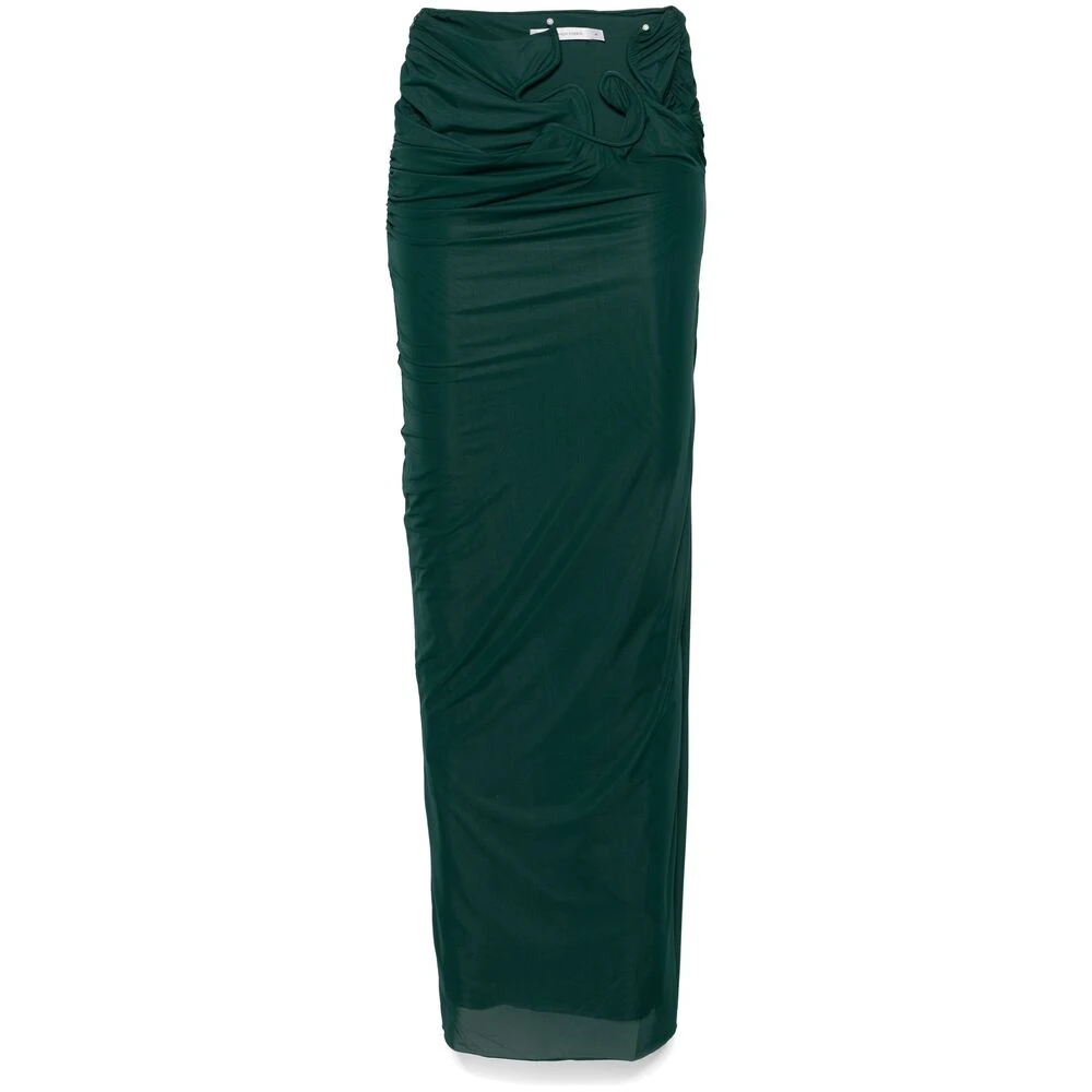 Christopher Esber Bosgroene Gerimpelde Rok met Ringdetail Green Dames