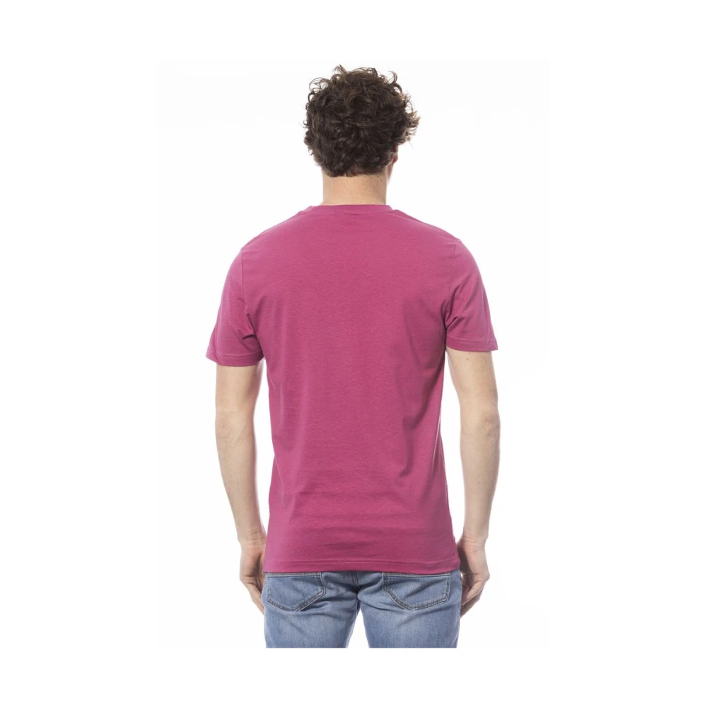 Invicta Lila Katoenen T-shirt met Logo Print Purple Heren