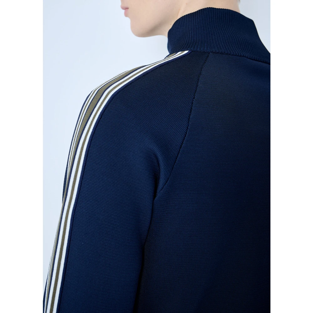 Wales Bonner Gestreepte Gebreide Track Top Blue Heren