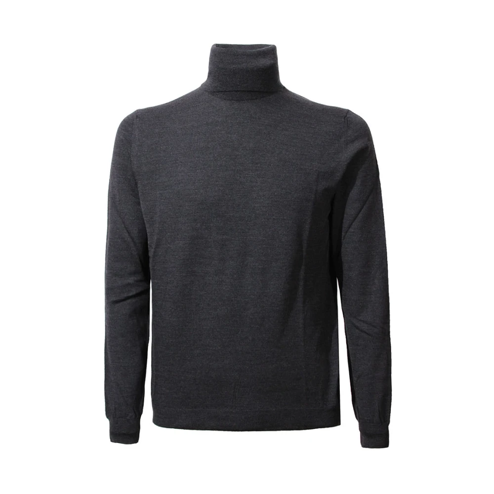 Zanone Flexwool Coltrui Trui Antraciet Slim Fit Gray Heren