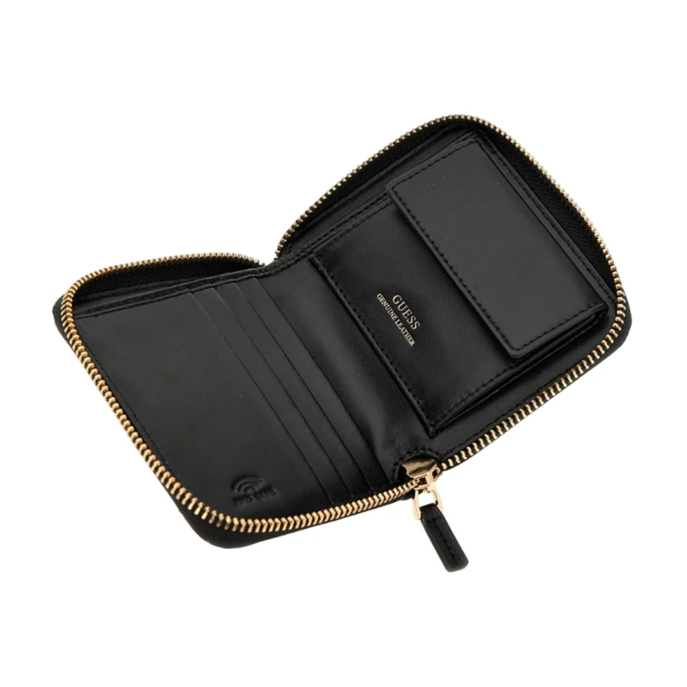 Guess Zwarte leren damesportemonnee Black Dames