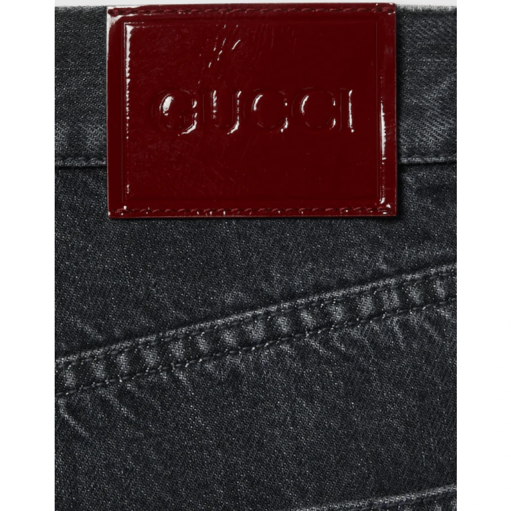 Gucci Midnight Blue Wide-Leg Jeans Blue Dames