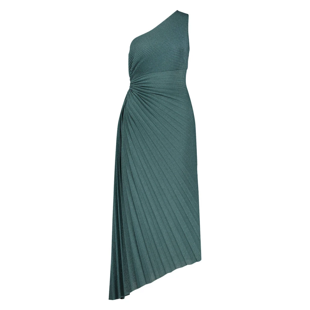 Vera Mont Asymmetrische Geplooide Jurk Green Dames