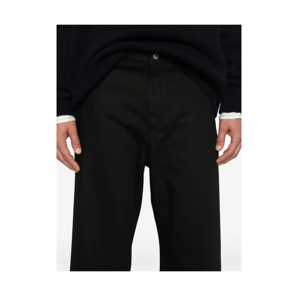 Studio Nicholson Zwarte Denim Wide Leg Jeans Black Heren