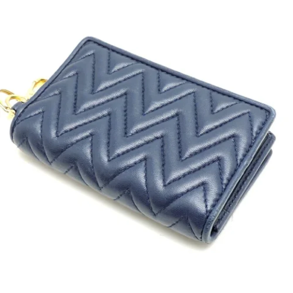 Miu Pre-owned Leather wallets Blue Dames