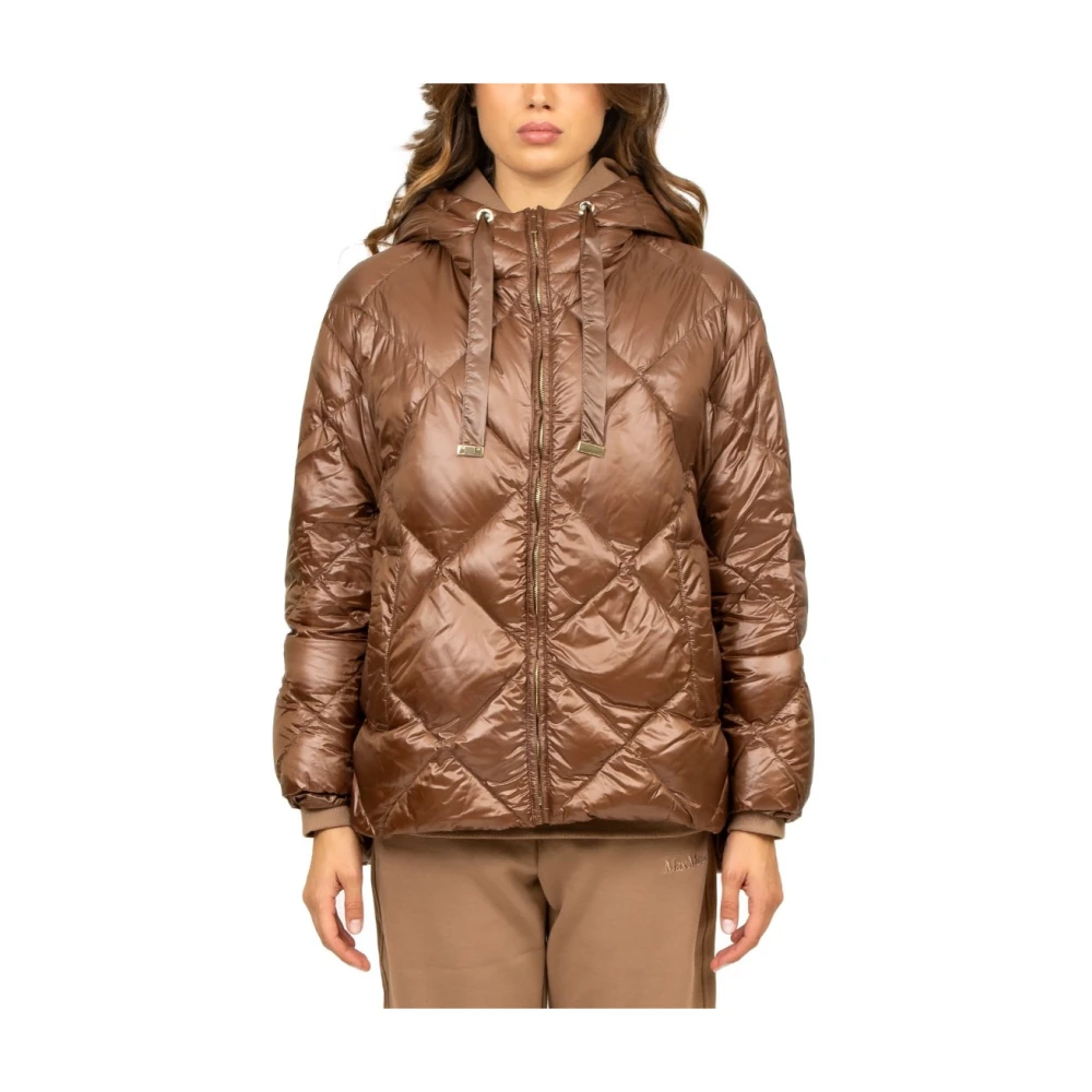 Max Mara Gewatteerde Kameel Donsjas Brown Dames