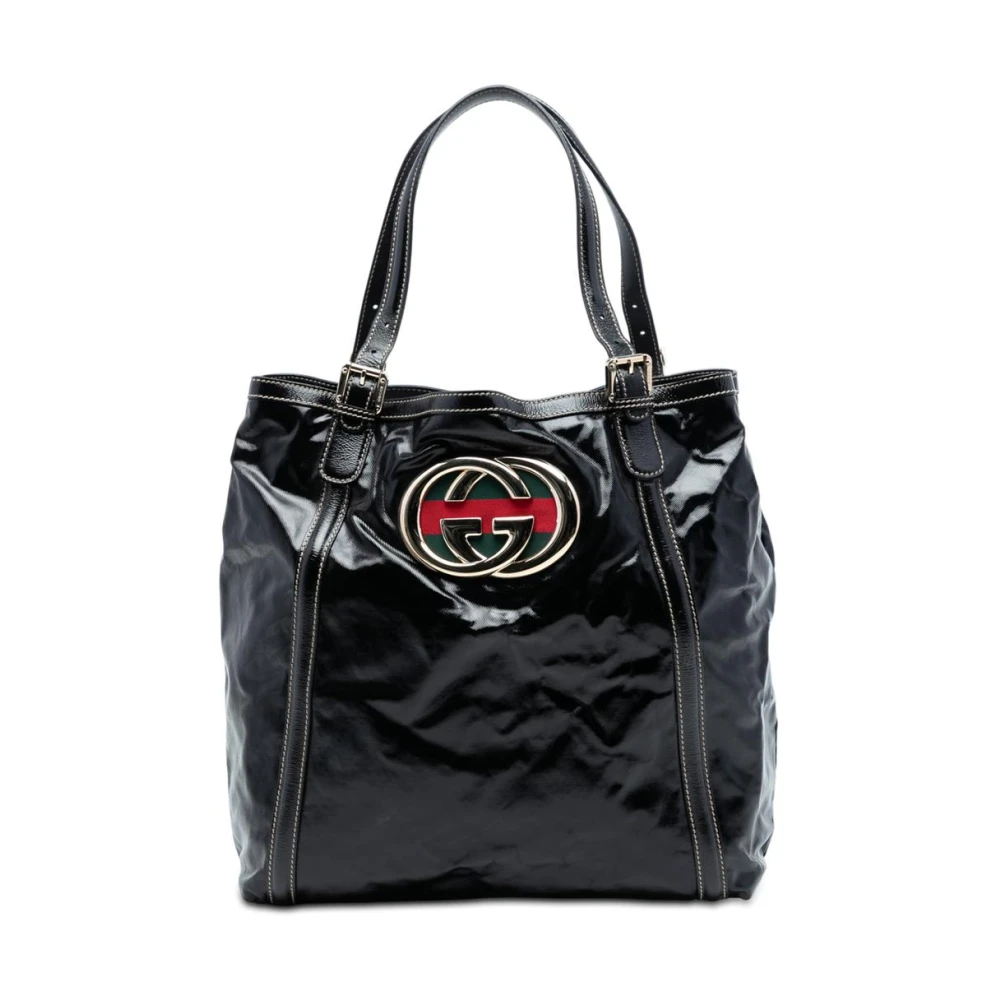 Gucci Vintage Women's Black Pre-Owned Shopper Tote Bag