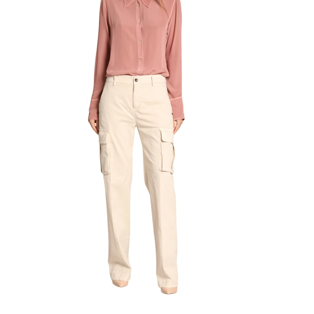 Mason's Cargo broek Victoria in keperstof rechte pasvorm Beige Dames