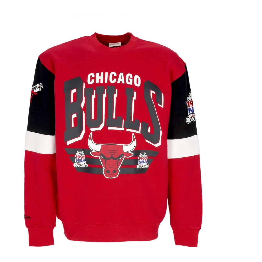 Mitchell & Ness Red Sweatshirts, Male, L, Chicago Bulls Crewneck Sweatshirt