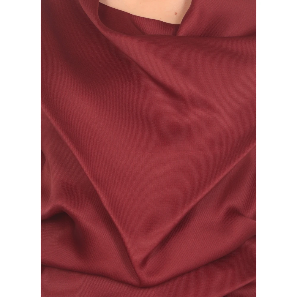 Khaite Zijden Bordeaux Top met Draperende Details Red Dames