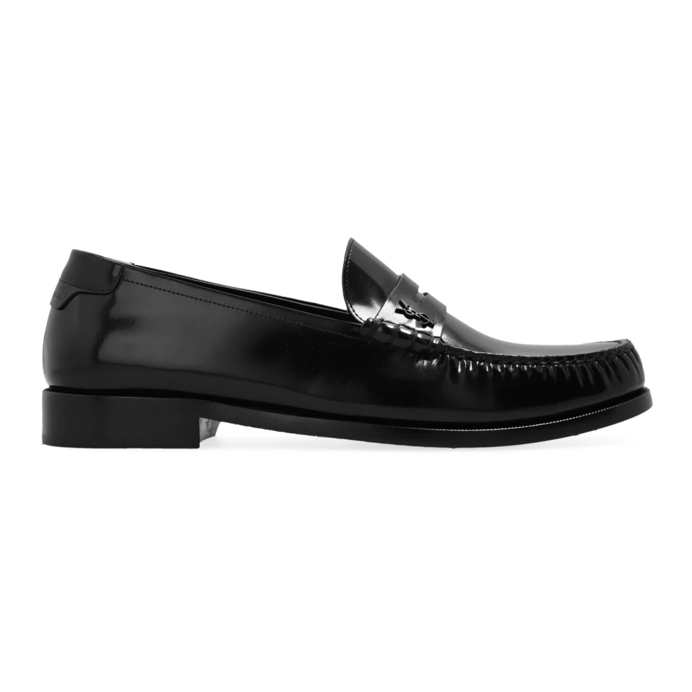 Saint Laurent Svarta Penny Loafers Black, Herr