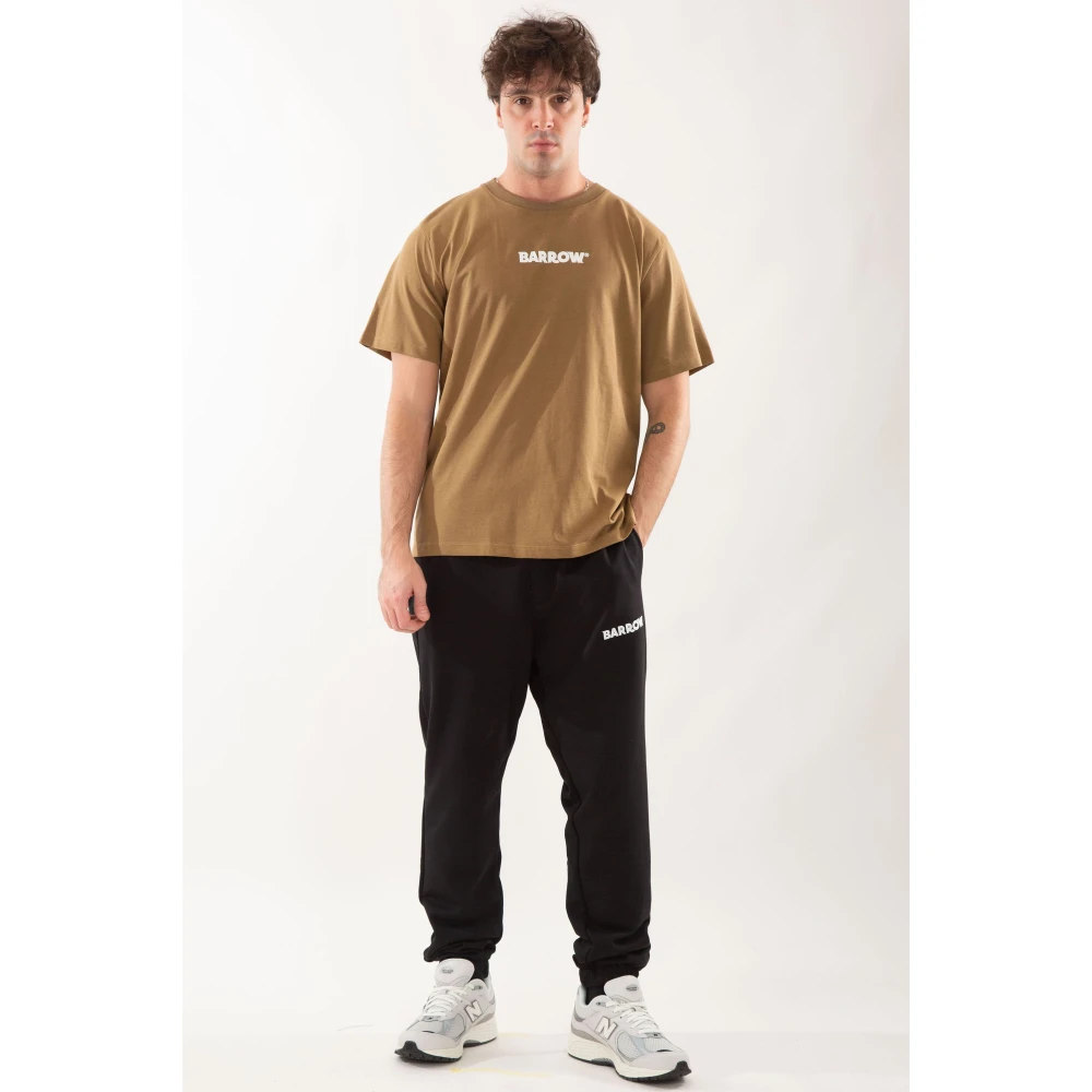 Barrow Achter Logo Tee Klassieke Stijl Brown Heren