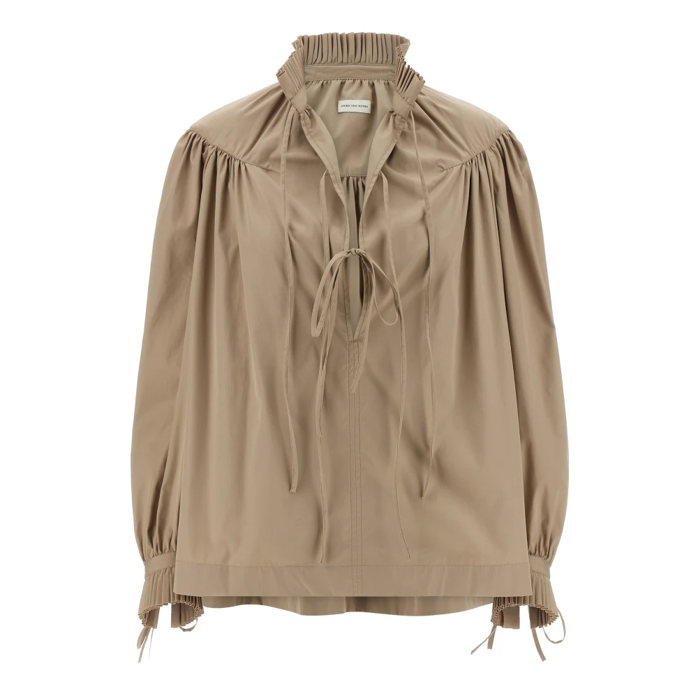 Dries Van Noten Women's Beige Catya Cotton Poplin Shirt - Blouses - Xs - Blouses & Shirts