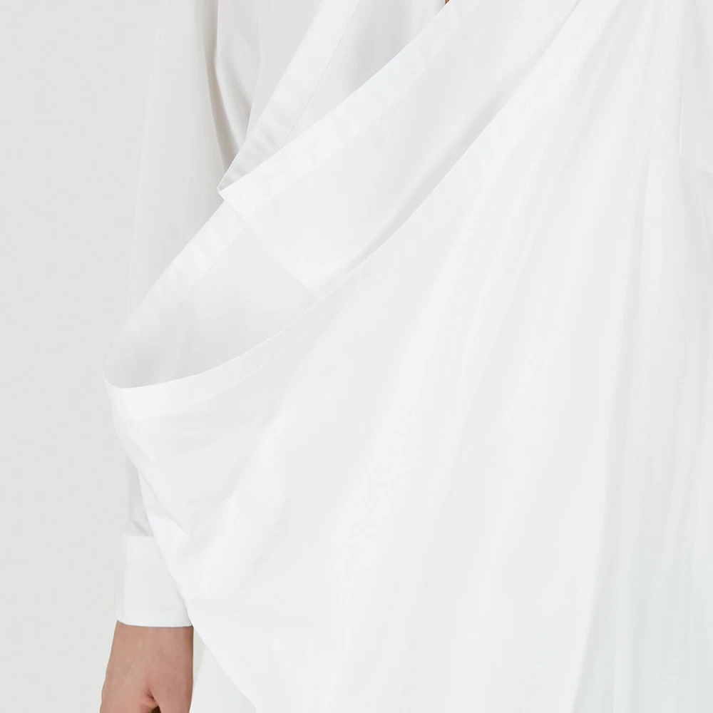 Comme des Garçons Gedrapeerd Overhemd White Heren
