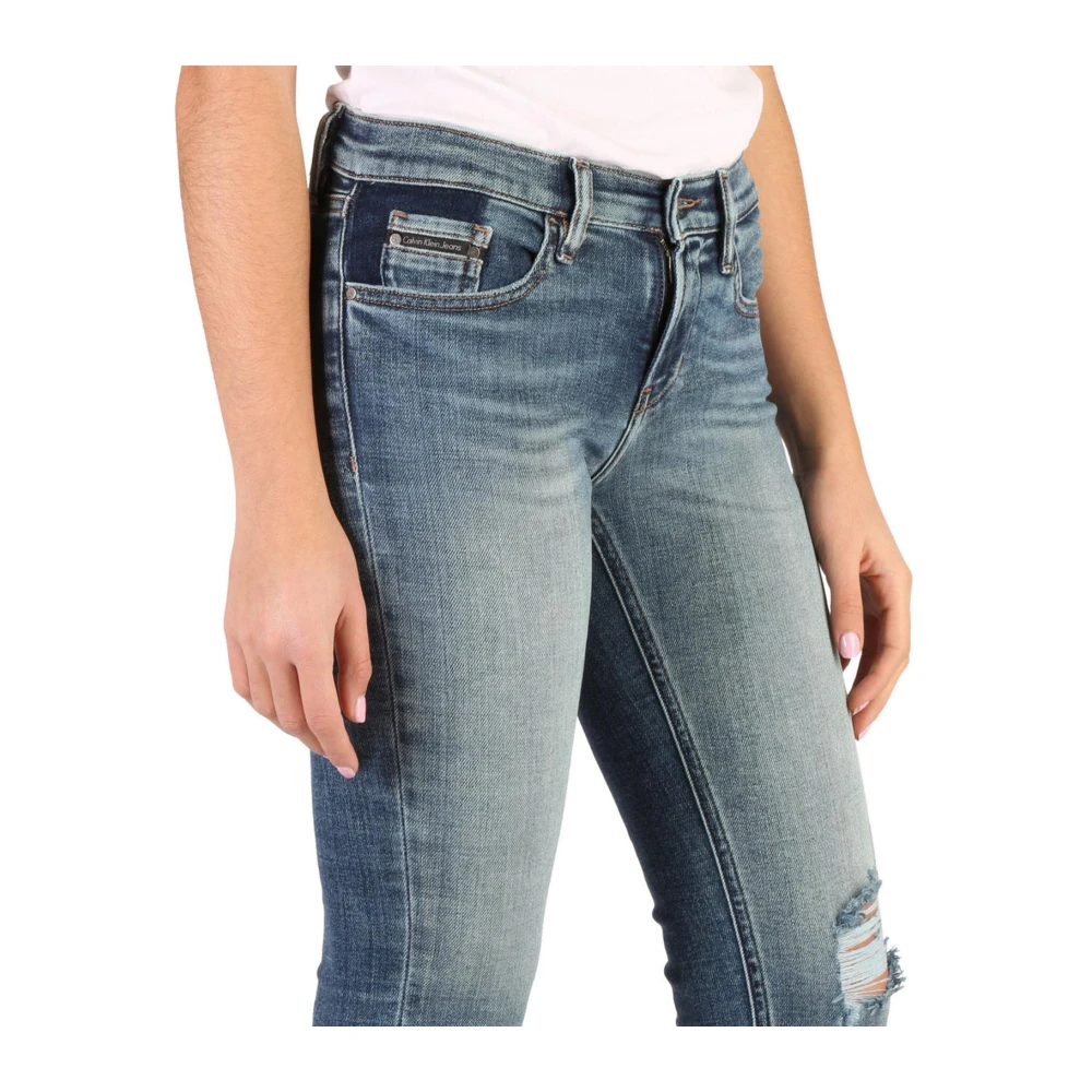 Calvin Klein Versleten Skinny Jegging Jeans Blue Dames