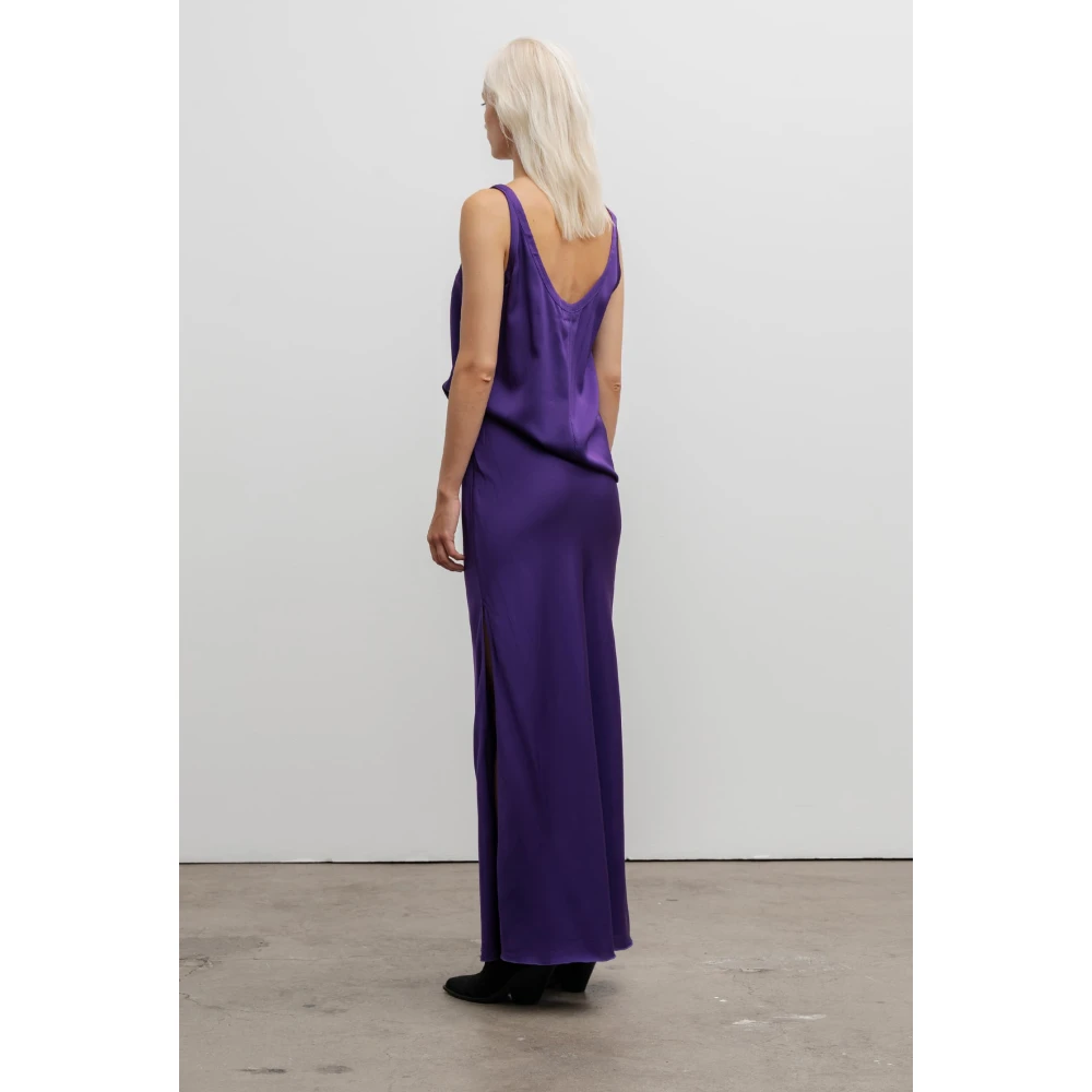 Ahlvar Gallery Zijden Paarse Lange Rok Purple Dames