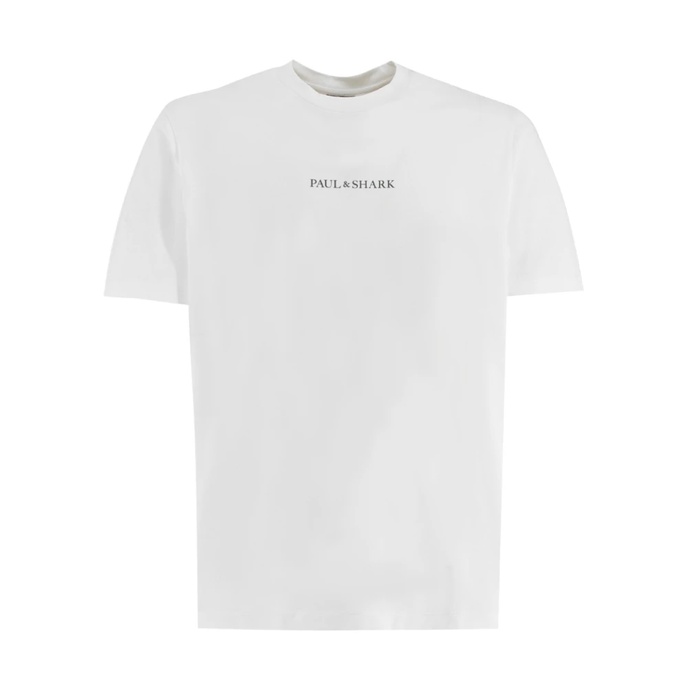 PAUL & SHARK Witte Katoenen Jersey T-shirt Regular Fit White Heren