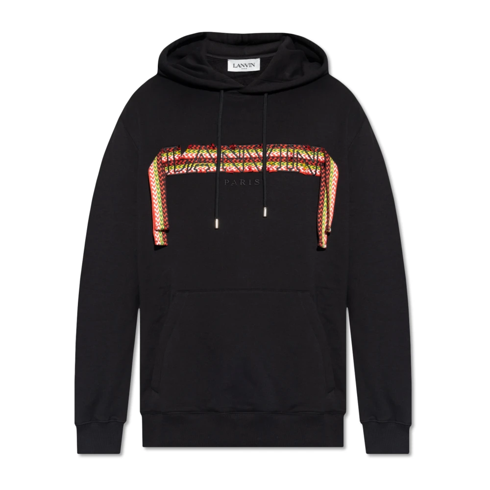 Lanvin Black Hoodies, Male, S, Hoodie With Logo