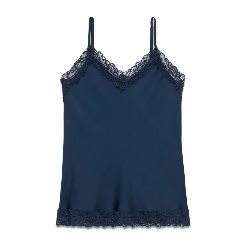 Oltre Top lingerie in satijn en kant Blue Dames