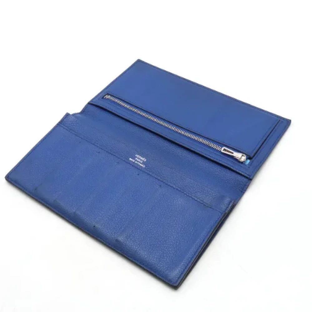 Hermès Vintage Pre-owned Leather wallets Blue Dames