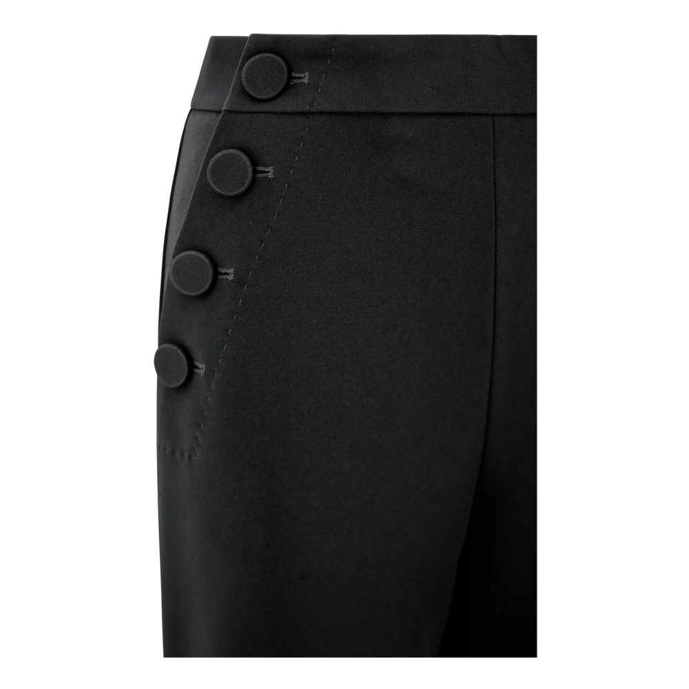 Max Mara Studio Cady Wijde Broek Black Dames