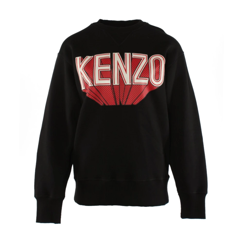 Kenzo Svart Bomull Oversized Tröja Black, Dam