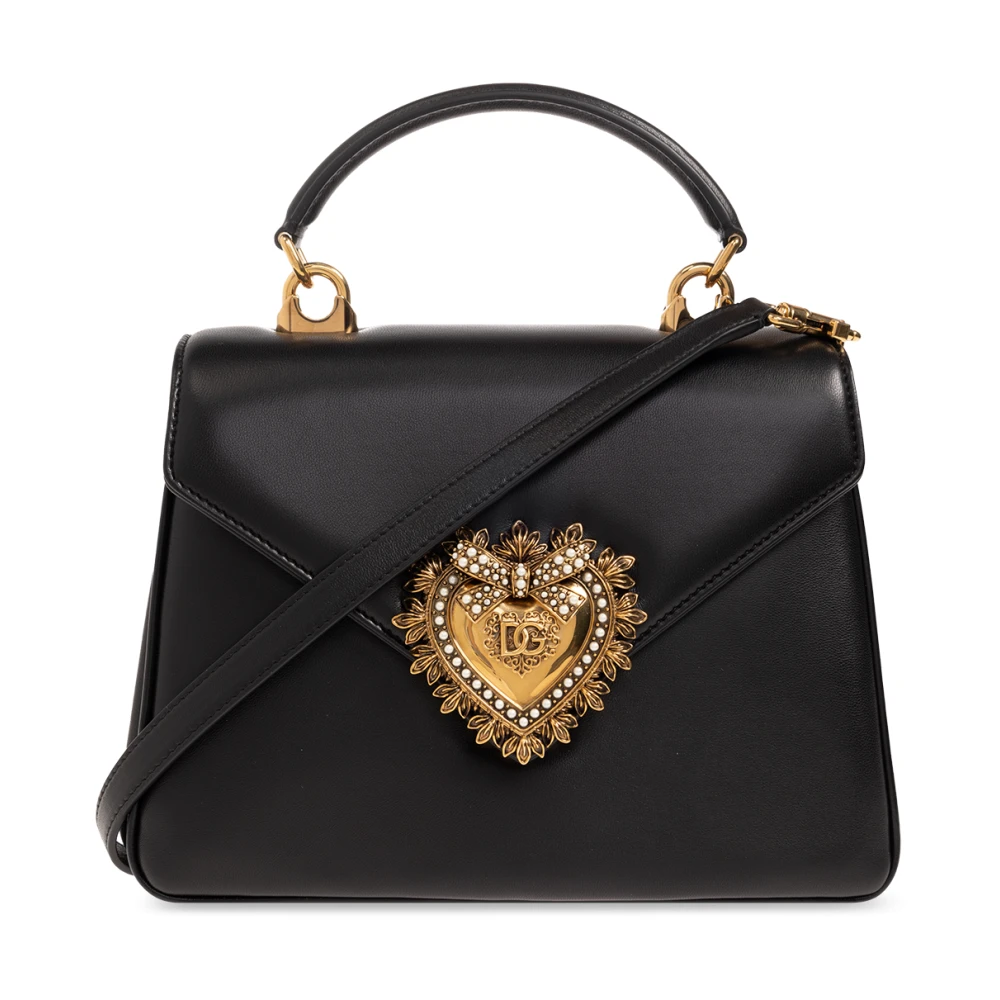 Dolce & Gabbana Devotion Handtas met Hartapplicatie Black Dames