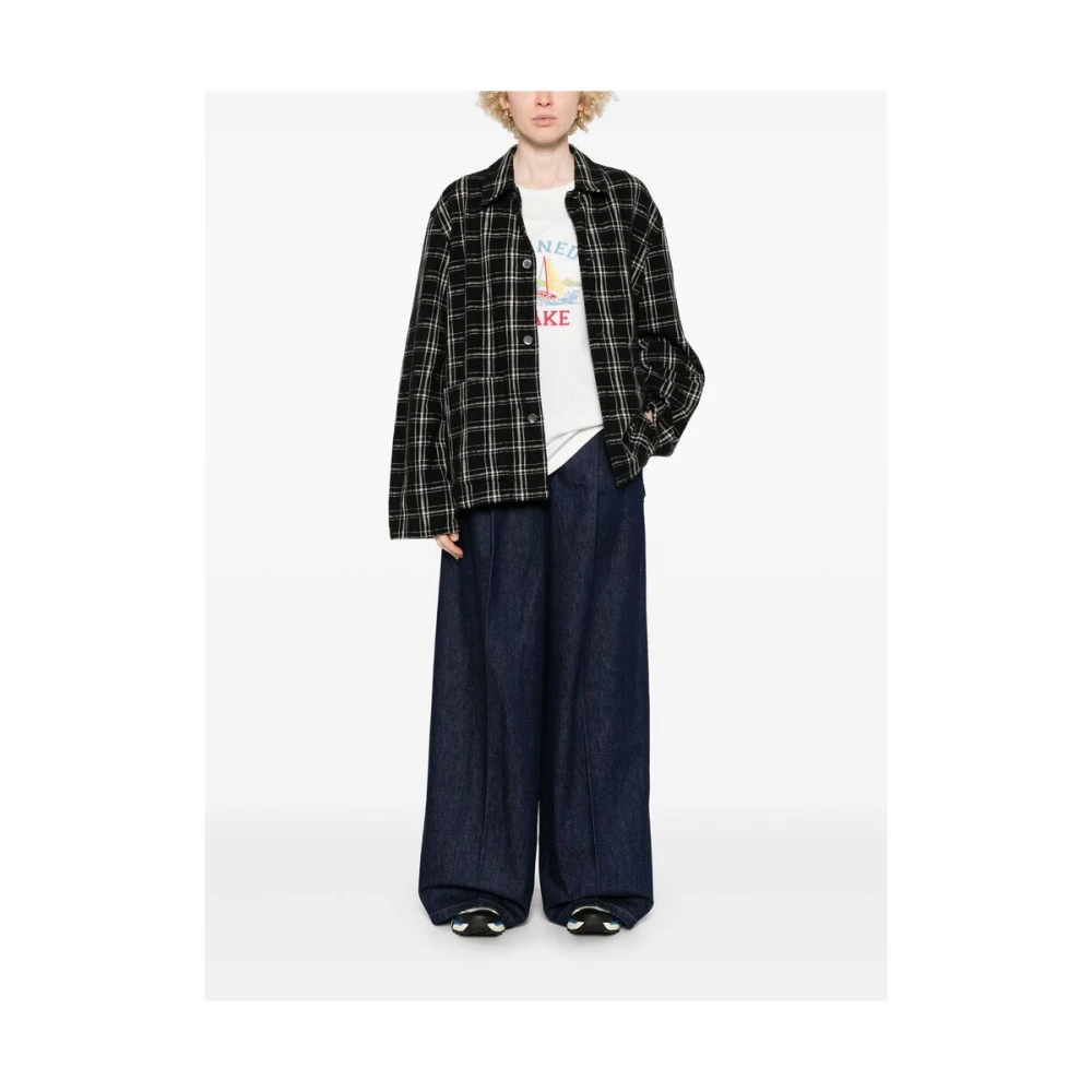 A.p.c. Blauwe Oxford Knoopsluiting Broek Blue Dames