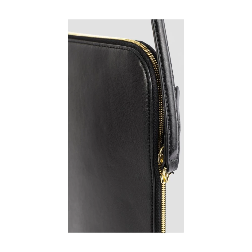 TotêMe Zwarte Leren Pouch Met Ritssluiting Black Dames