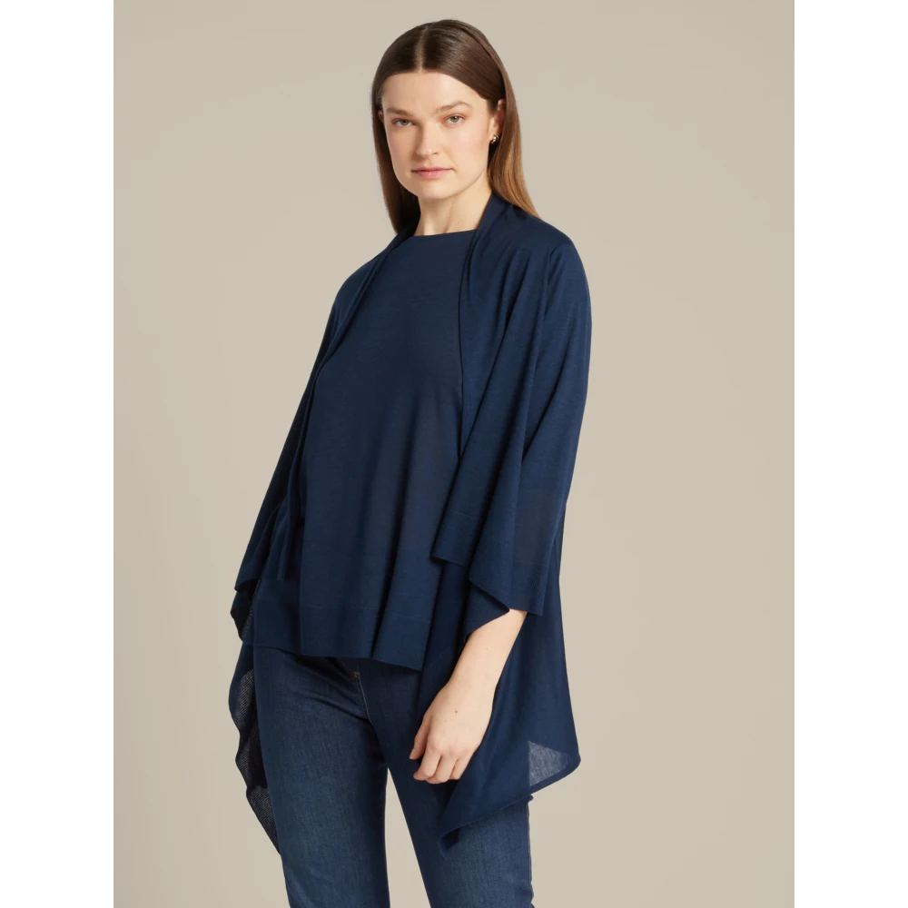 Elena Mirò Lang Lichtgewicht Vest Blue Dames