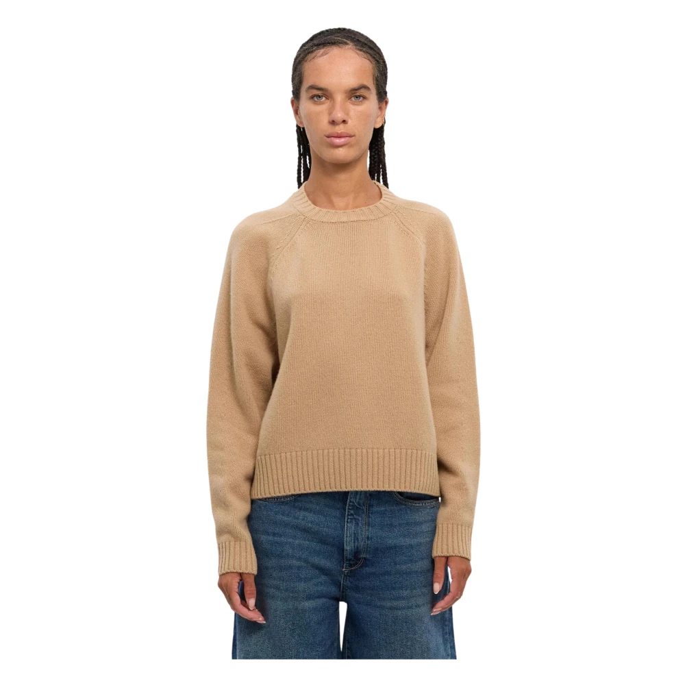 Max Mara Weekend Beige Wollen Trui Ronde Hals Beige Dames