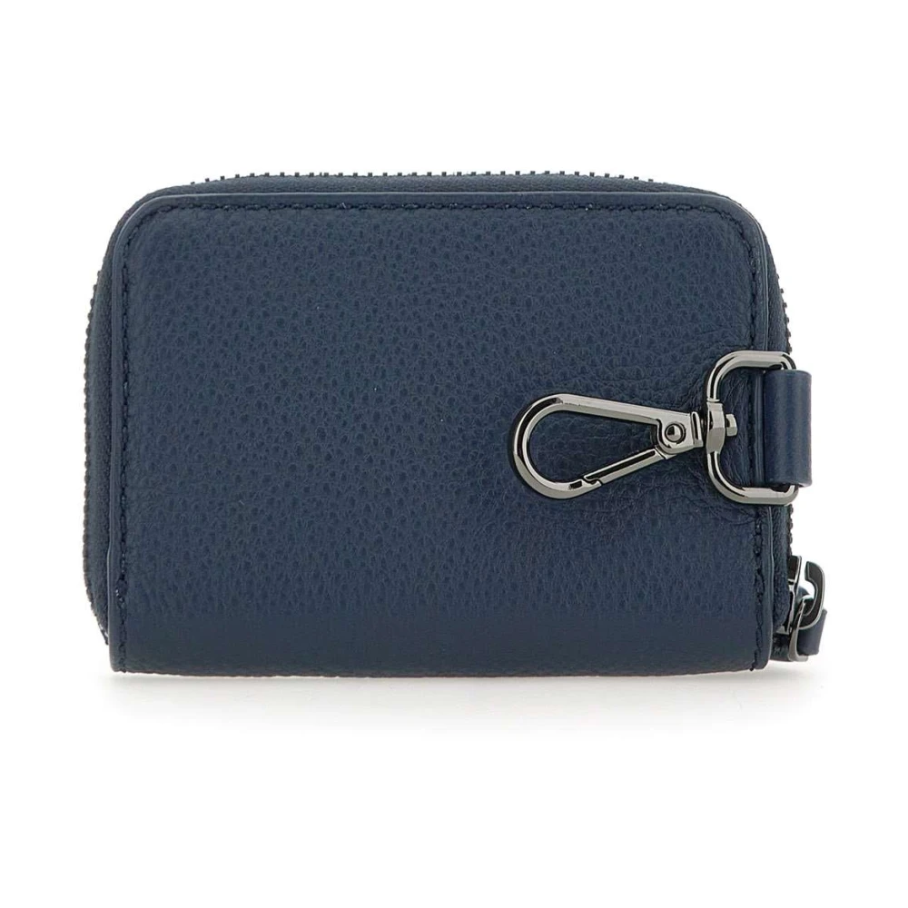 Gianni Chiarini Middernachtblauwe Leren Portemonnee met Rits Blue Heren