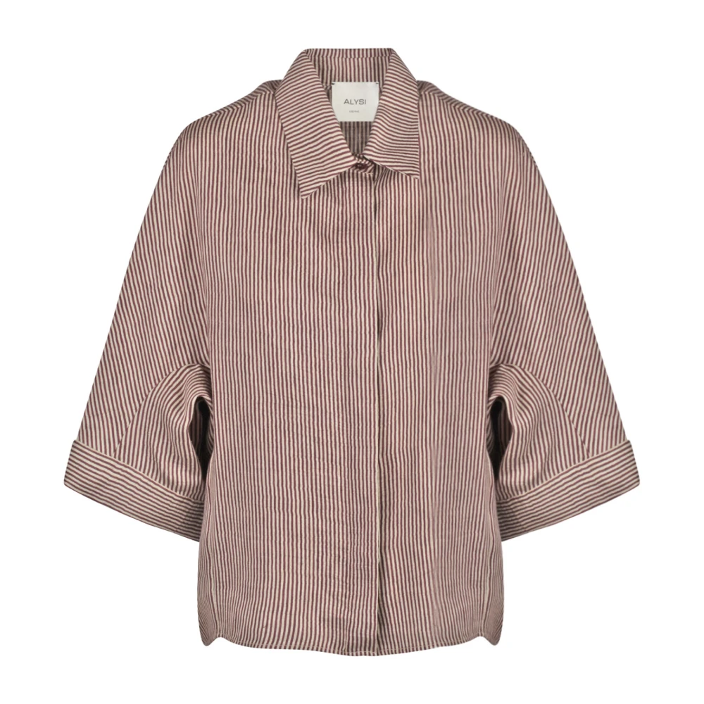 Alysi Gestreepte Linnen Blouse Multicolor Dames