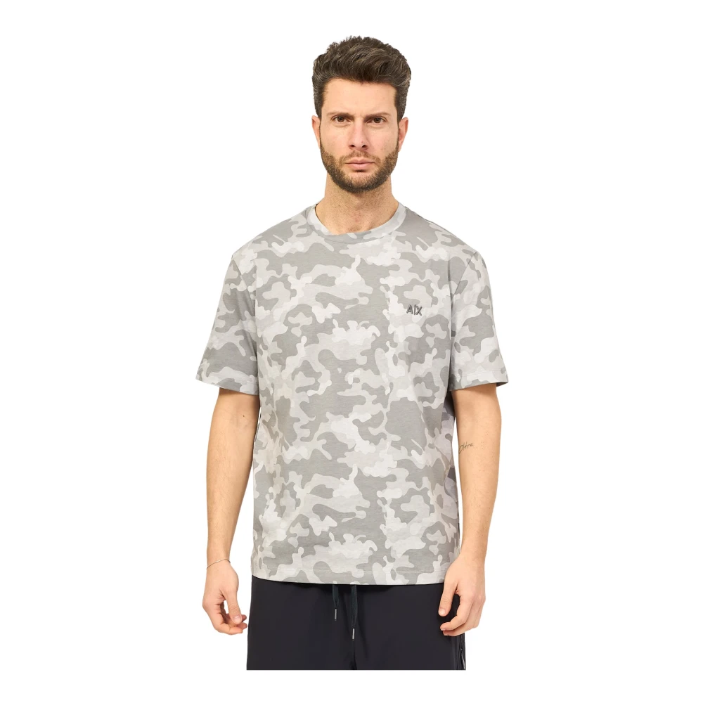 Armani Exchange Camouflage Print Katoenen T-shirt Multicolor Heren