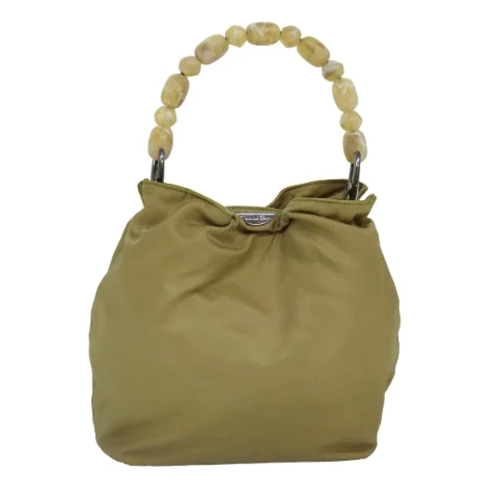 Dior Vintage Pre-owned Nylon handbags Beige Dames