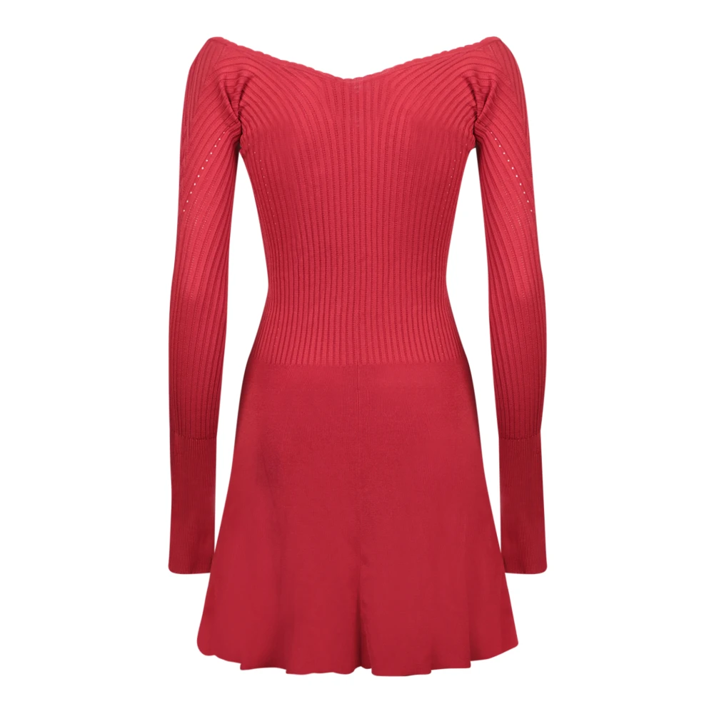 Jacquemus Rode Geribbelde Mini Jurk Aw24 Red Dames
