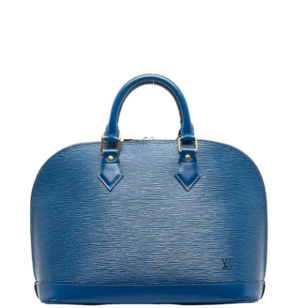 Louis Vuitton Vintage Tweedehands Blauw lederen Louis Vuitton Alma Blue Dames