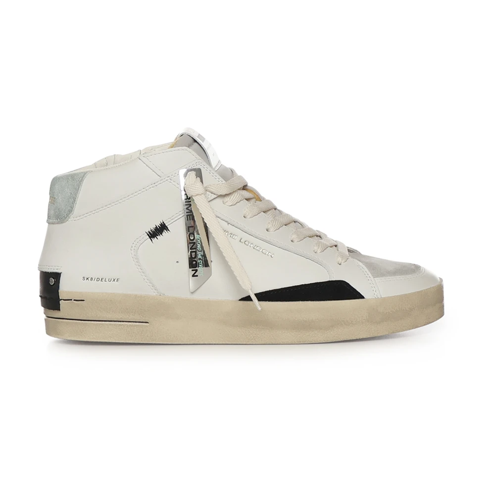 Crime London White Sk8 Deluxe Mid - Male - Sneakers - 10 Uk - Shoes