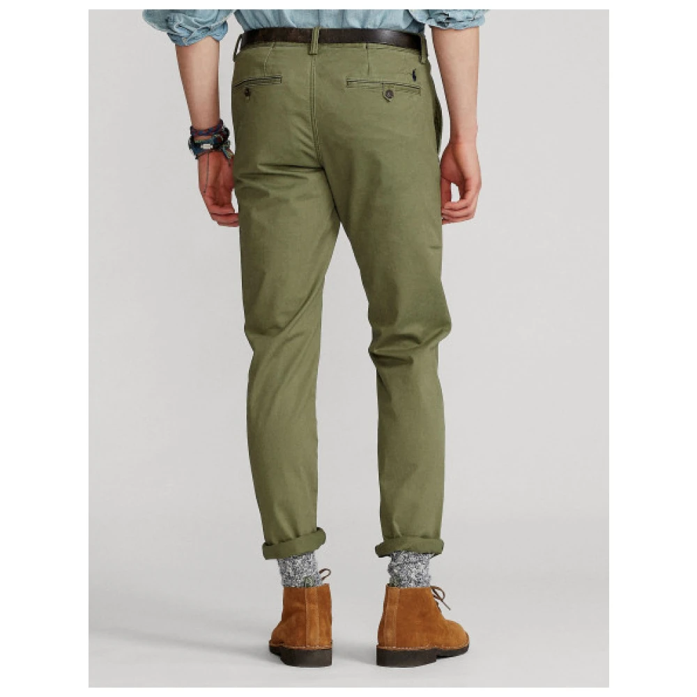 Polo Ralph Lauren Stretch Chino Broek met Logo Borduursel Green Heren