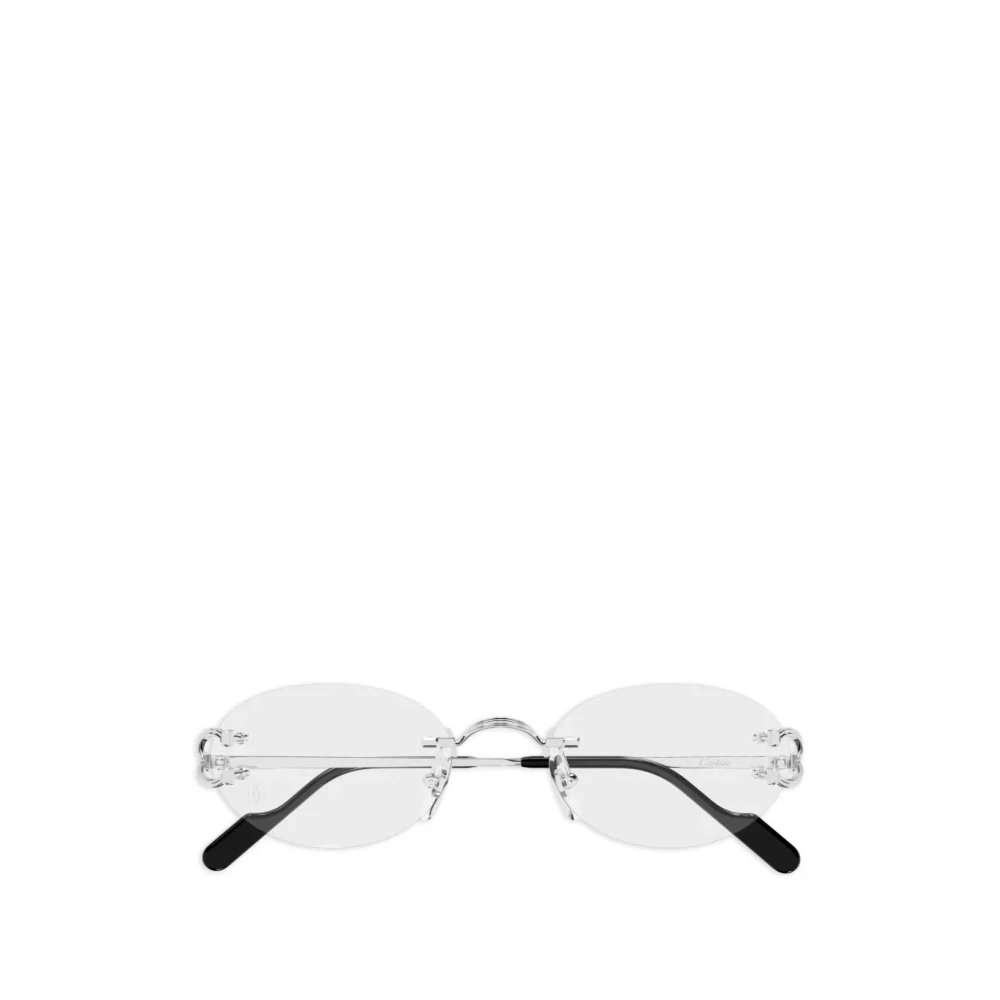 Cartier Unisex Gray Glasses, 52 Mm, Rimless Eyeglasses
