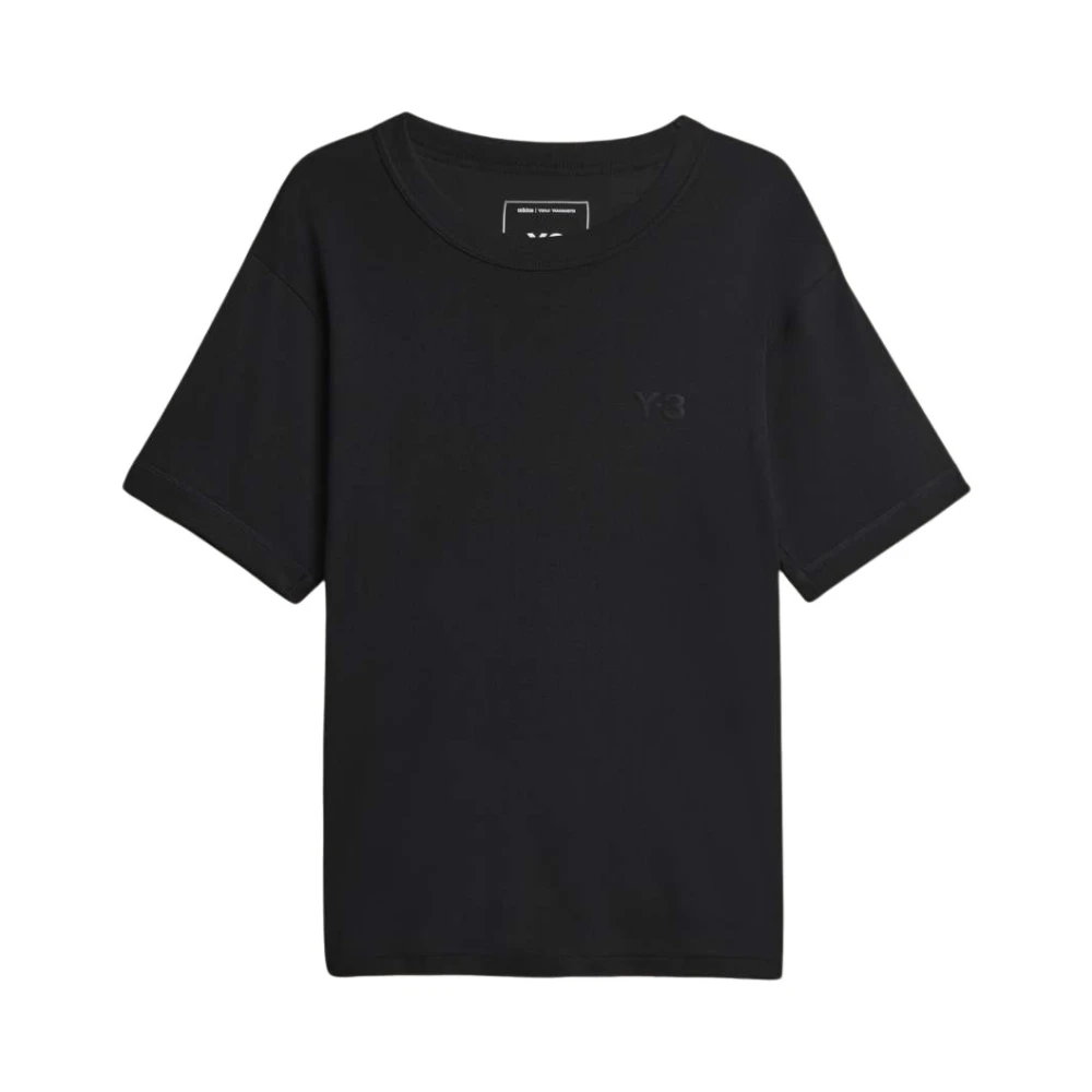 Y-3 Women's Black T-Shirts, S, Slim Short Sleeve Tee