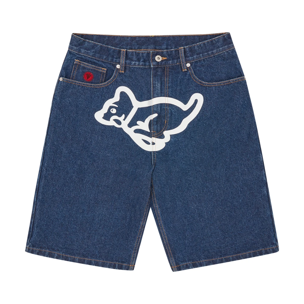Icecream Rende Puppy Denim Shorts Blue Heren