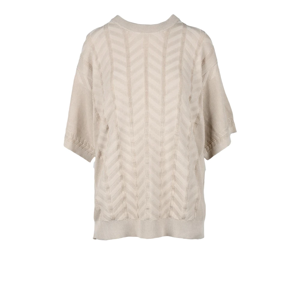 Alpha Studio Katoenen Gebreide Top Beige Heren