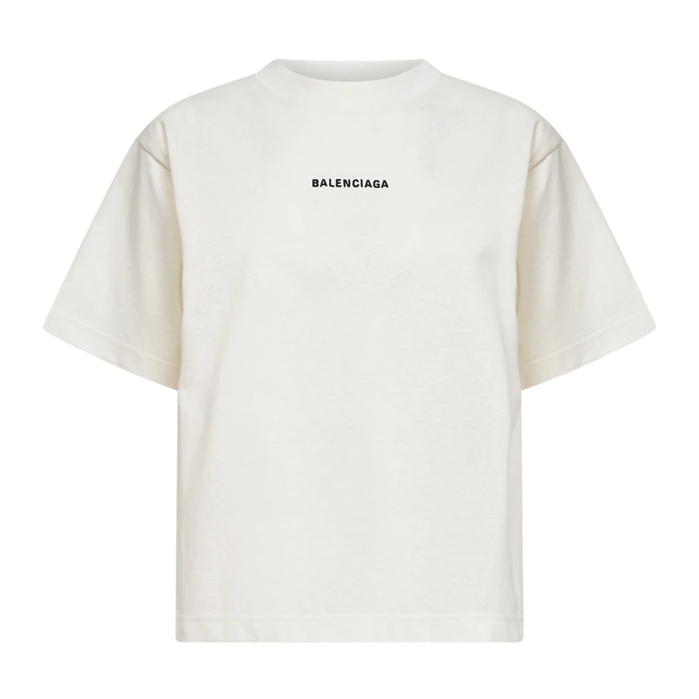Balenciaga Women's Beige T-Shirts, Xs, Back T-Shirt Medium Fit