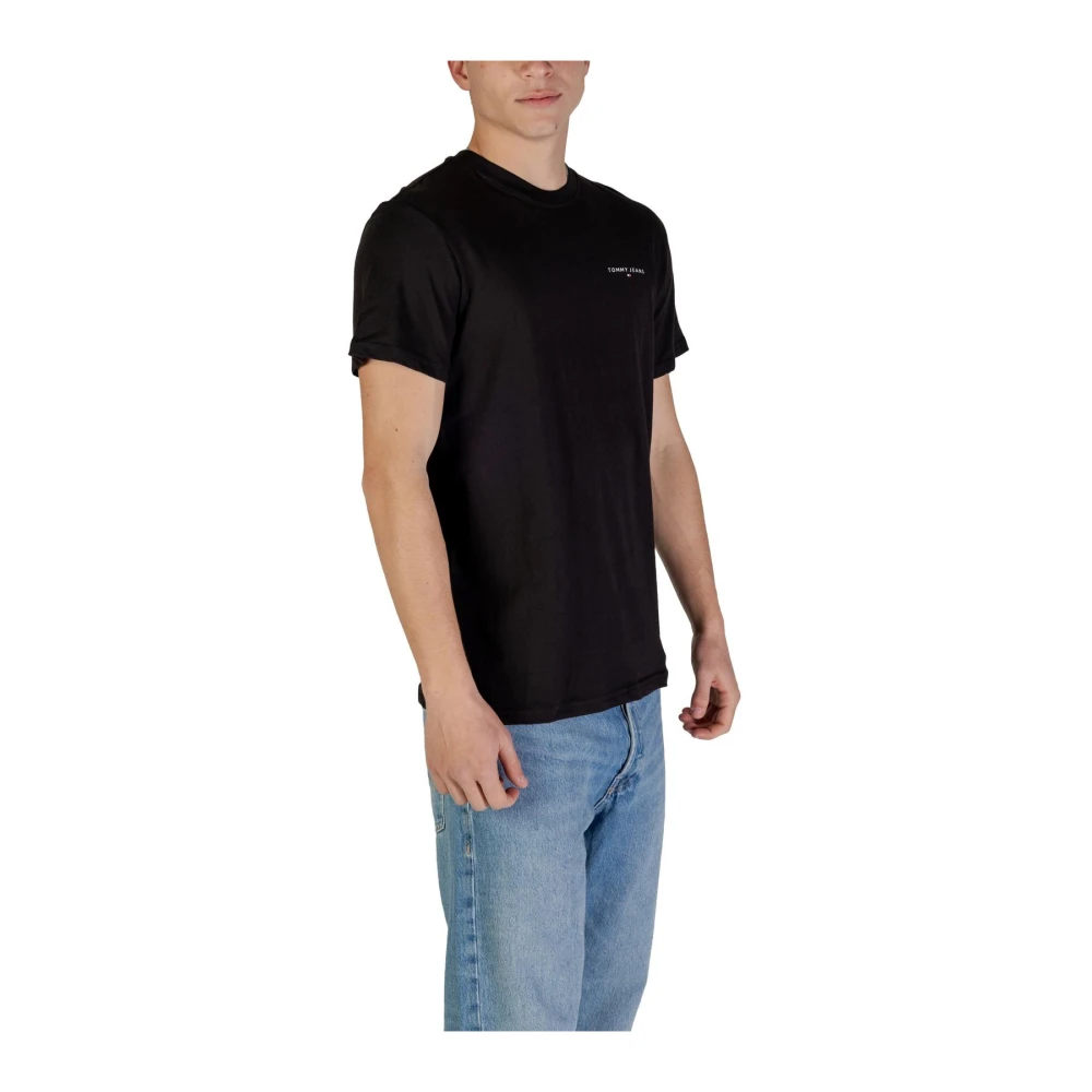 Tommy Jeans Zwarte Katoenen T-shirt Korte Mouw Black Heren